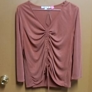 Green Envelope Women's Ruched Long-Sleeve Top - Rosewood